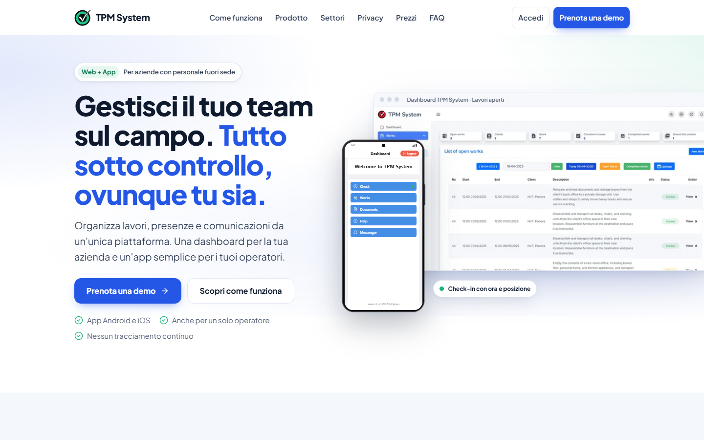 Concept A su desktop, primo schermo