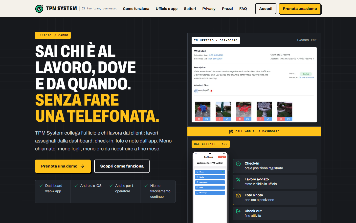 Concept B su desktop, primo schermo