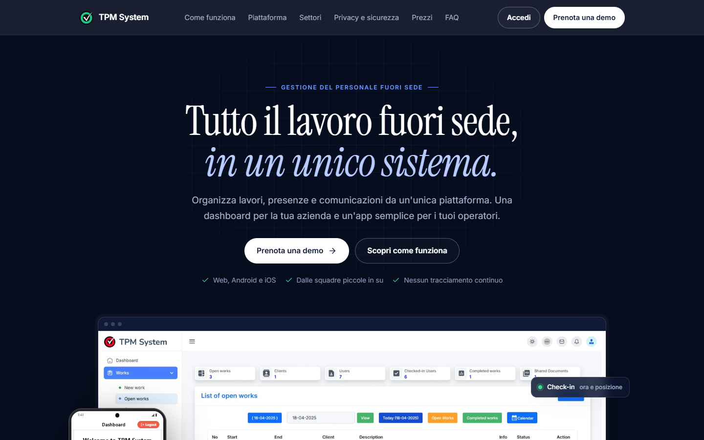 Concept C su desktop, primo schermo
