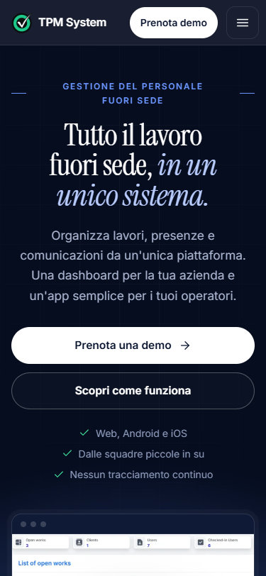 Concept C su smartphone, primo schermo